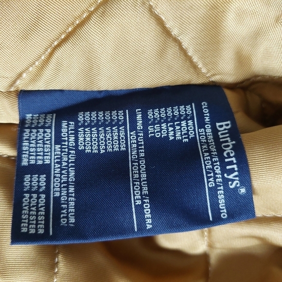 Vintage Burberrys Wool Bomber Coat Size 8 Navy Blue Equestrian Logo Classy - Picture 13 of 16